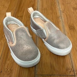 Gently used metallic light pink vans